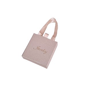 Caixinha de Papel Brilhante Rose P/ Presente com Alça 9x9cm - Pct c/ 12 - Four Star
