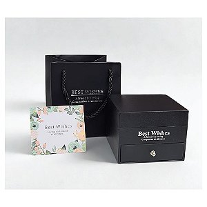 Caixa de Plástico para Bijuteria De Flor Artificial Vermelha 11x11x8.5cm - Four Star