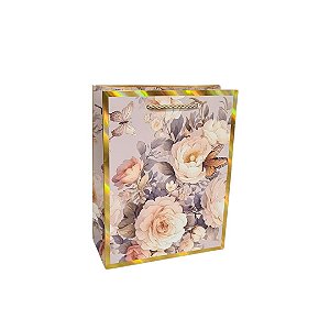Sacola de Papel Florido Four Star c/ Cores Sortidas (L) 31x42x12cm - 12 Un - Y361-2079L