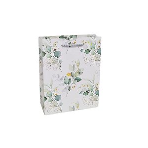 Sacola de Papel Estampa de Folhagem Four Star c/ Cores Sortidas (M) 26x32x10cm - 12 Un - Y361-2077M