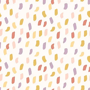 Papel de Parede Revoada - Mini Pinceladas Lilás, Vermelho e Mostarda 4405