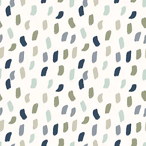 Papel de Parede Revoada - Pinceladas Azul, Menta e Cinza 4415