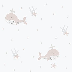 Papel de Parede ENZO - Baleias Rosa 2811