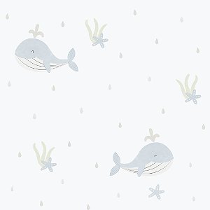 Papel de Parede ENZO - Baleias Azul 2812
