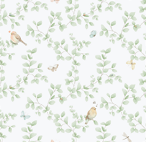 Papel de Parede ENZO - Pássaros Verde 2843