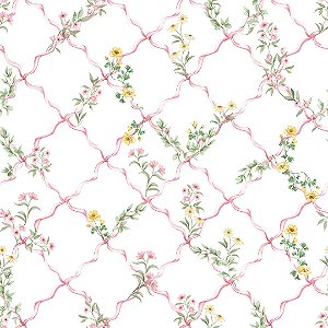 Papel de Parede ERA UMA VEZ - Vintage Fita Floral 89693