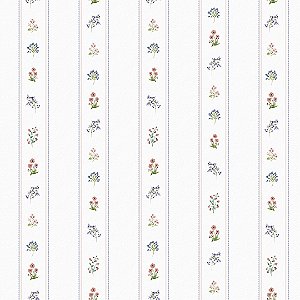 Papel de Parede ERA UM VEZ - Vintage Flores Listras Mini 89914