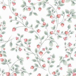 Papel de Parede ERA UM VEZ - Vintage Jardim de Moranguinhos 89754