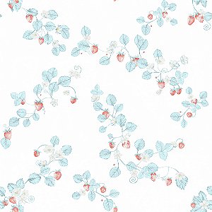 Papel de Parede ERA UM VEZ - Vintage Moranguinhos Azul 600007