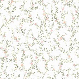 Papel de Parede ERA UM VEZ - Vintage Raminhos Rosa 89723