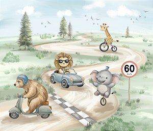 Painel de Parede MUNDO ENCANTADO 600151 - Corrida dos Bichinhos