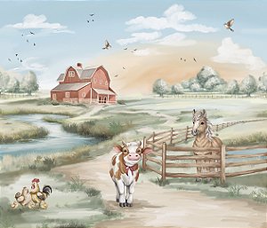 Painel de Parede MUNDO ENCANTADO 600229 - Fazendinha