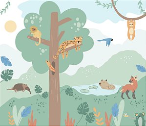 Painel de Parede MUNDO ENCANTADO 600243 - Floresta Brasileira Verão