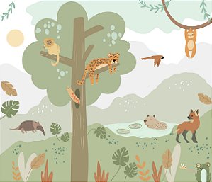 Painel de Parede MUNDO ENCANTADO 600236 - Floresta Brasileira Outono