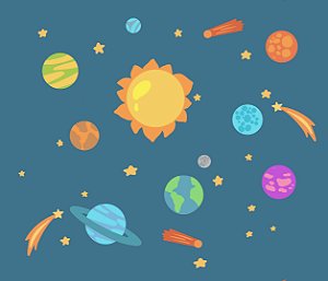 Painel de Parede MUNDO ENCANTADO 600328 - Planetas Lúdico