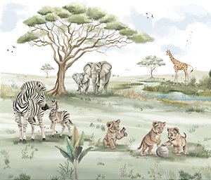 Painel de Parede MUNDO ENCANTADO 600342 - Filhotes Safari