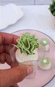 Apliques Comestíveis Flor de babado 10 unidades