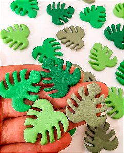 Apliques Comestíveis Folha Costela de Adão 10 unidades