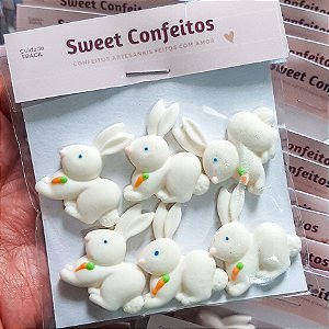 Apliques de Açúcar Coelho Fofo 3cm 6 unidades