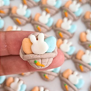 Apliques Comestíveis Cesta de Ovos de Páscoa 2,5cm 6 unidades