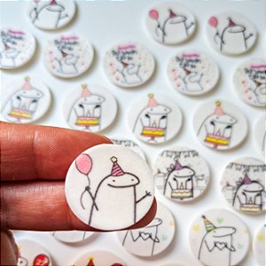 Medalhas Comestíveis Flork Aniversário Happy birthday 20 unidades