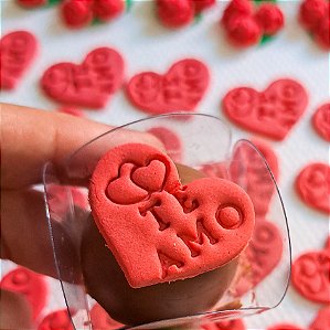 Apliques Comestíveis Coração Te Amo 10 unidades