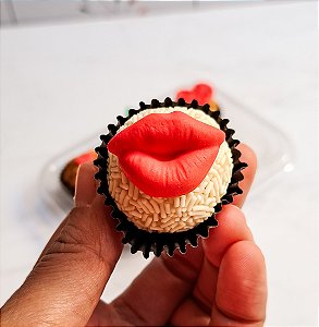 Apliques Comestíveis Boca Beijo Namorados 6 unidades