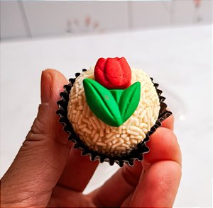 Apliques Comestíveis Tulipa Vermelha 8 unidades