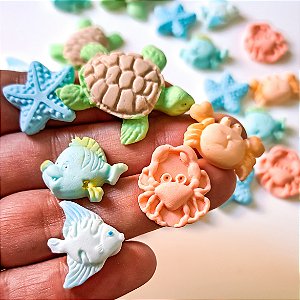 Mix de Confeitos Comestíveis Animais Fundo do Mar 30 unidades