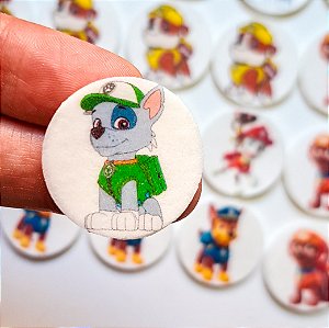 Medalhas Comestíveis Patrulha Canina 2,5cm 20 unidades