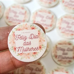Medalhas Personalizadas Comestíveis 2,5cm Dia das Mulheres 10 unidades