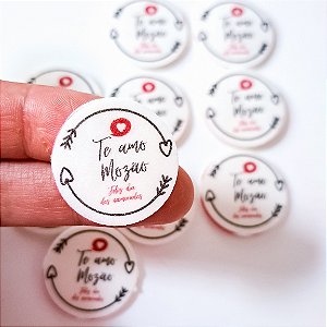 Medalhas Comestíveis 2,5cm Te Amo Mozão 10 unidades