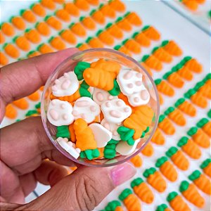 Mix Confeitos Comestíveis Cenouras e Patinhas 20 unidades