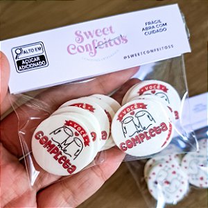 Medalhas Comestíveis Namorados Frase 2,5cm 10 unidades