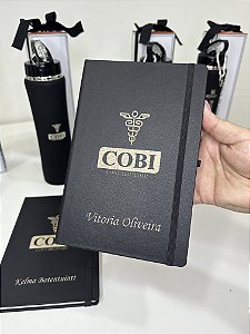 CADERNETA PAUTADA CAPA DURA PERSONALIZADA