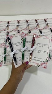 CARTÃO AGRADECIMENTO COM CANETA METAL PERSONALIzADA