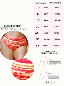 Parte de baixo hot pant tanga dupla lycra paty