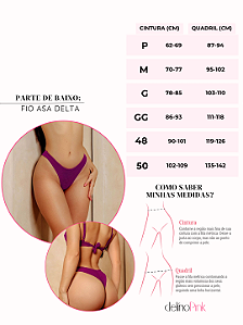 Parte de baixo fio asa delta texturizado roxo