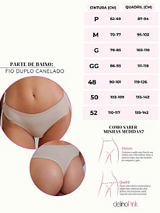 Calcinha média fio canelado nude