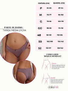 Calcinha tanga média lycra roxa