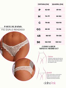 Fio branco com detalhes em renda