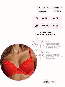 Sutiã vermelho detalhes em renda tecido em lycra