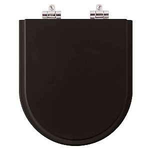 Assento Sanitário Poliester Soft Close Riviera Preto para vaso Celite