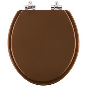 Assento Sanitário Poliester Soft Close Convencional / Oval Ocre (Marrom) para vaso Hervy