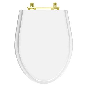 Tampa de Vaso Absolute Branco para bacia Ideal Standard Com Ferragem Dourada