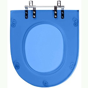 Assento Sanitário Acrilico Carrara Azul Transparente para vaso Deca