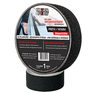 Faixa Fita Lixa Antiderrapante Adesiva 50 mm X 05 metros - Preta