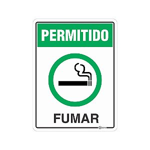 Placa Permitido Fumar 15x20