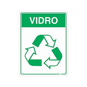 Placa Reciclagem Vidro - Vinil Adesivo  15x20