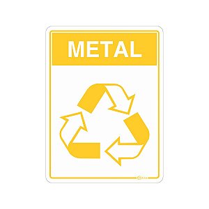 Placa Reciclagem Metal - Vinil Adesivo  15x20